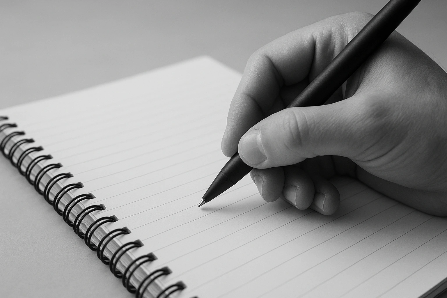 Leather-bound notebook with pen on wooden desk - representing professional note-taking